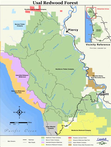 Redwood Forest Map..the Only Redwoods In The World..(Giant Sitka ...