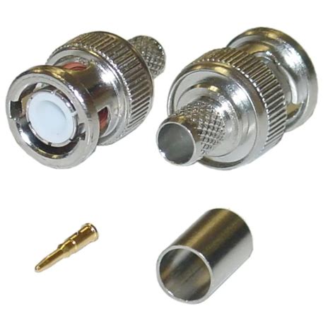 BNC Male Plug RF Connector Crimp For RG58/LMR195/RG59 Coaxial Cable ...