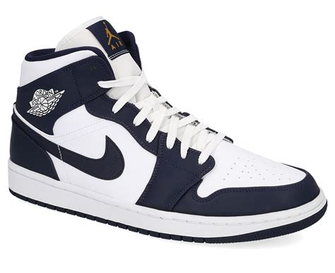 Nike Men's Air Jordan 1 Mid SE Shoe - White/Metallic Gold-Obsidian ...