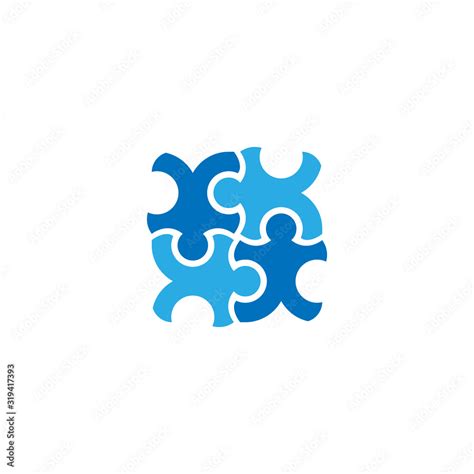 puzzle teamwork logo design vector Stock Vector | Adobe Stock