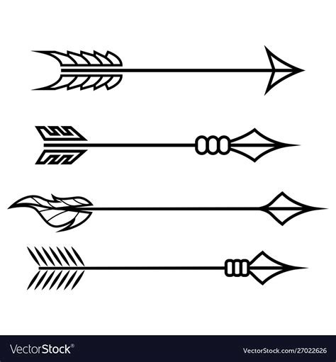 Crossbow arrows set different arrow symbols Vector Image