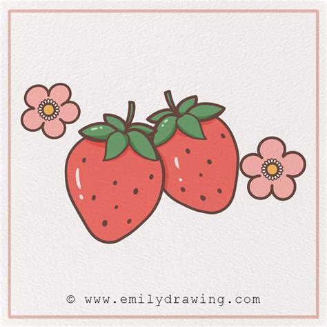 How to Draw a Strawberry – Emily Drawing