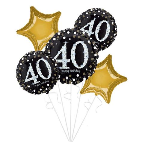 Sparkling Celebration 40th Birthday Balloon Bouquet, 17pc | Party City