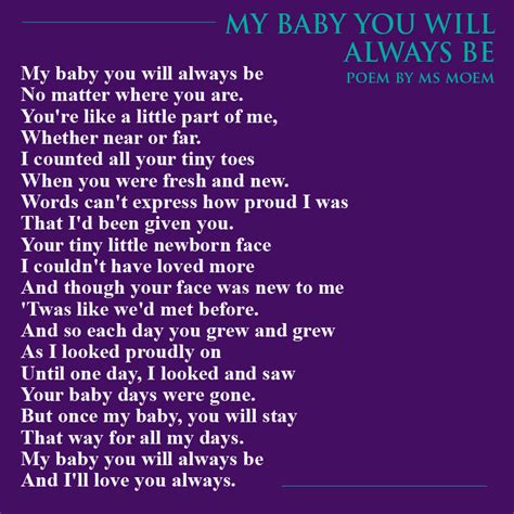 My Baby You Will Always Be | Poem | Ms Moem | Poems. Life. Etc.