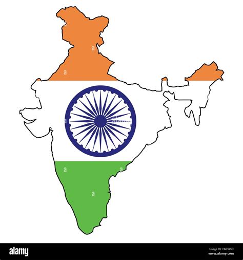 India Map Outline With Flag - Get Latest Map Update