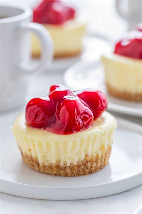 Mini Cherry Almond Cheesecakes - My Baking Addiction