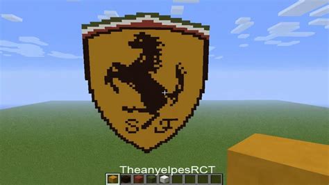 Pixel art en minecraft - Logo de Ferrari | HD - YouTube