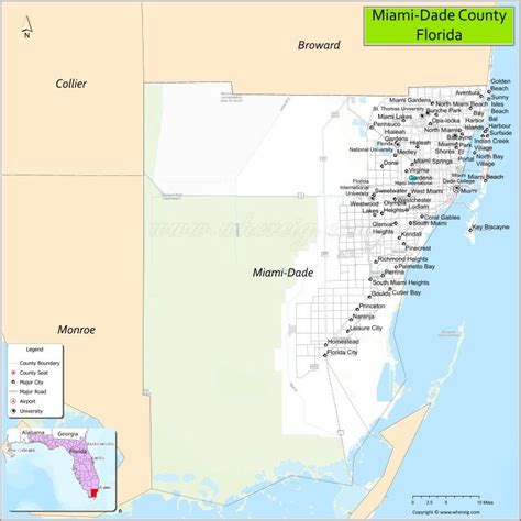 Map of Miami-Dade County, Florida