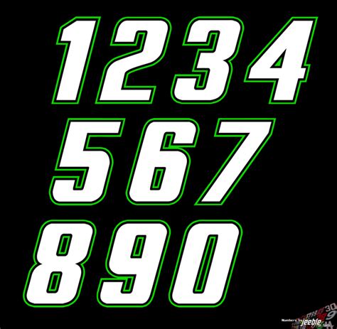 10 Racing Number Fonts Images - Race Car Number Fonts, NASCAR Race Car ...