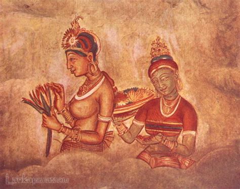 Fresco Paintings at Sigiriya Rock, Seegiriya Sri Lanka