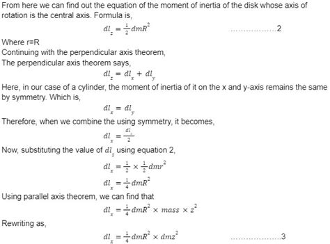 Moment of Inertia of Cylinder About Perpendicular Axis