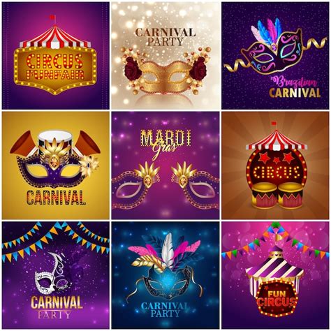 Premium Vector | Carnival design concept collection