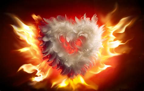 Wallpaper love, fire, flame, heart, fire, love, heart, flames ...