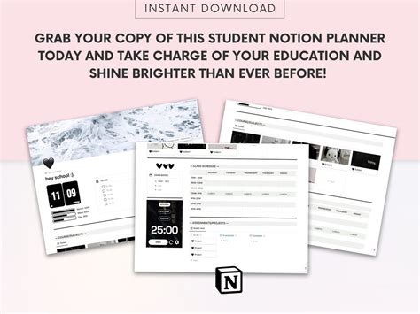 Notion Student Planner Notion Template Student Planner - Etsy