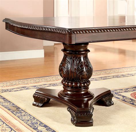 Bellagio Brown Cherry Rectangular Extendable Pedestal Dining Table from ...