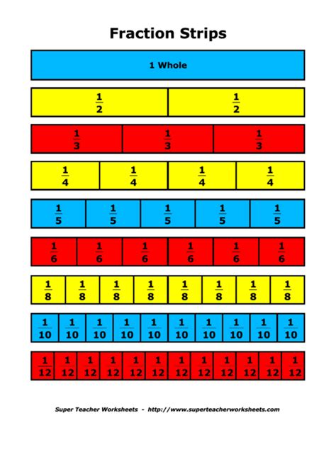 Fraction Strips Printable Pdf