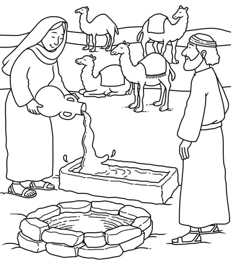 Printable Isaac And Rebekah Bible Coloring Page - Free Printable ...