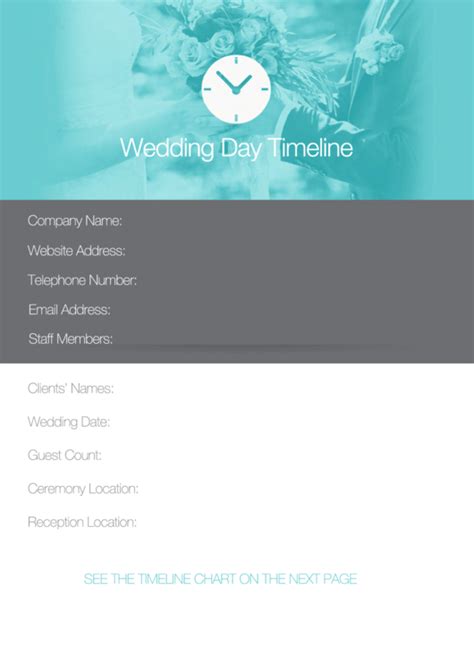 Fillable Wedding Day Timeline Template printable pdf download