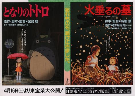 Grave of the Fireflies / My Neighbor Totoro Original 1988 Japanese B5 ...