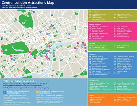 Central London tourist attractions map - Ontheworldmap.com