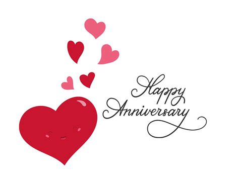 Happy Anniversary Card Happy Anniversary With Hearts Card Printed Happy ...