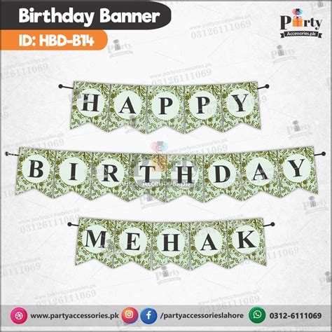 Happy birthday bunting banner pastel green HBD-14 – PartyAccessories.pk