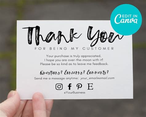 Customer Appreciation Thank You Card for Business Editable - Etsy