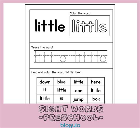 40 Sight Words Activities For Preschool For "little" - blogulo.com