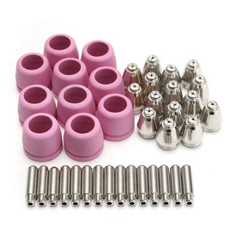 New 40Pcs Plasma Cutter Consumables Kit Electrodes Nozzles Tips Shield ...