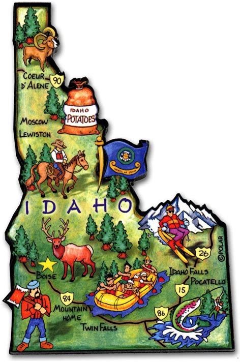 Idaho the Gem State Artwood Jumbo Fridge Magnet