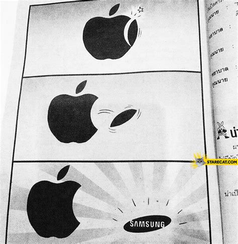 How Samsung logo was made, part of Apple logo | StareCat.com