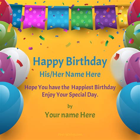 Birthday Card Maker Online With Name - Cards Design Templates