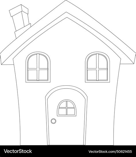 Simple line drawing of a quaint house Royalty Free Vector