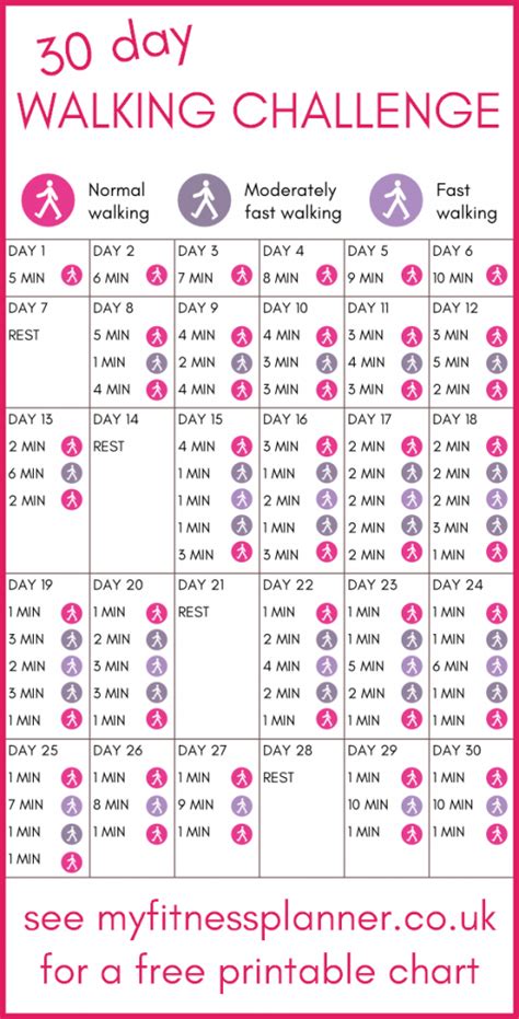 Printable 30 Day Walking Challenge