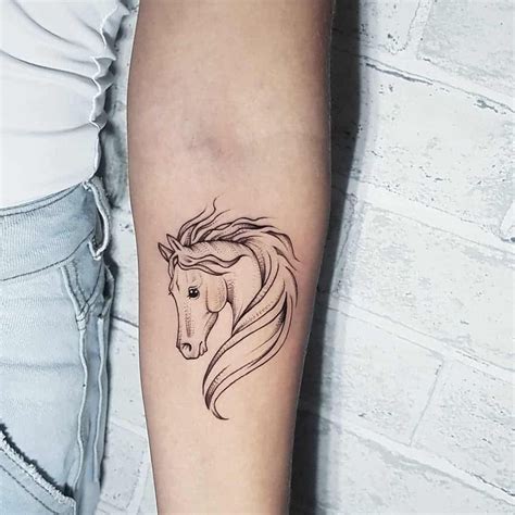 Forearm Black Horse Tattoo Head Tattoos, Mom Tattoos, Forearm Tattoos ...