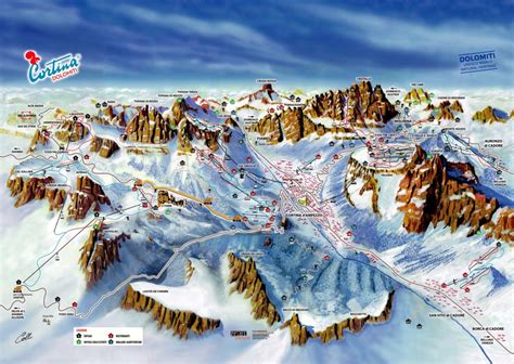 Cortina Piste Map | Ski Area & Trail Map Cortina, Dolomiti Superski ...