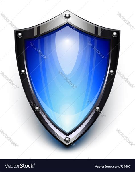 Blue security shield Royalty Free Vector Image