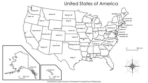 Usa Map - States And Capitals - Printable Us Map With States And ...