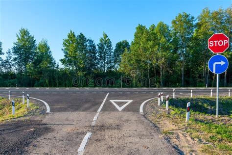 Country road and signs. stock photo. Image of nobody - 25503388