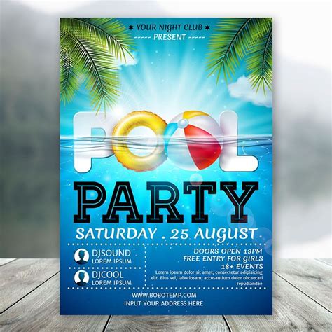 Pool Party Invitations Digital | Bobotemp