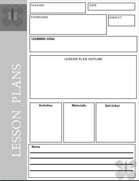 Lesson Plan Template EDITABLE - Etsy