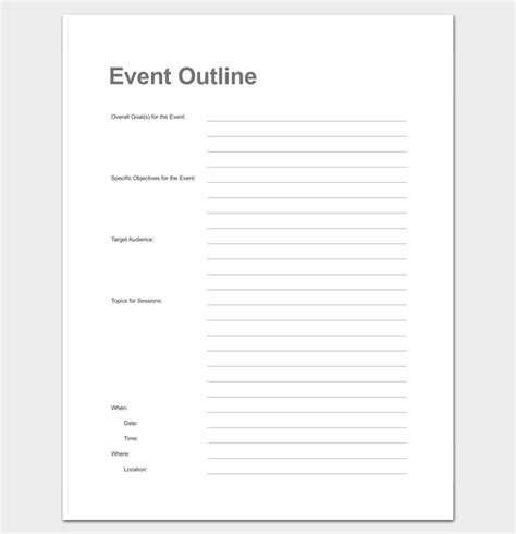 Program Outline Template - 18+ For Word & PDF Format