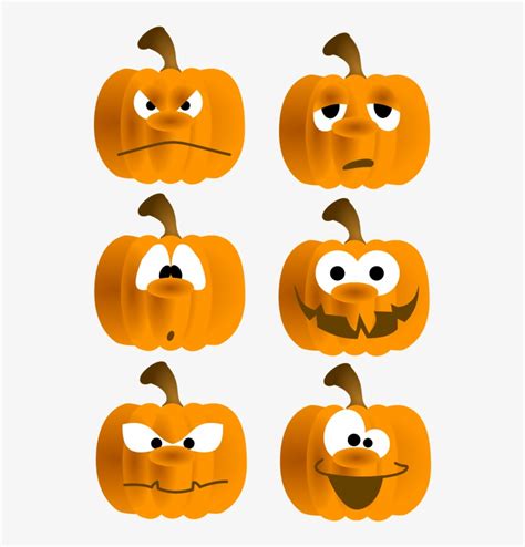 Free Set Of Six Funny Pumpkin Faces Clip Art - Silly Pumpkin Face ...