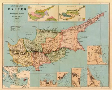 Cyprus Map, Historical Map of Cyprus, Decorative Cypriot Gift, Wall Map ...