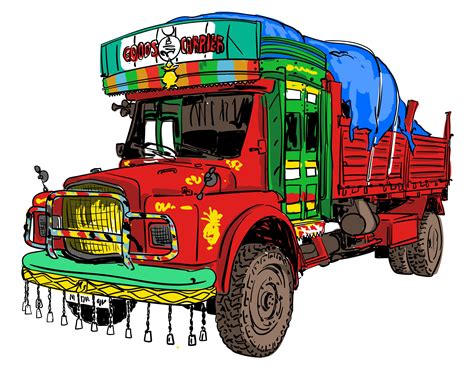 Indian Old Truck vector | Old trucks, Truck art, Truck design