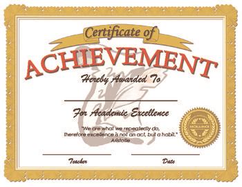 Certificate of Achievement for Academic Excellence | Plantillas de ...