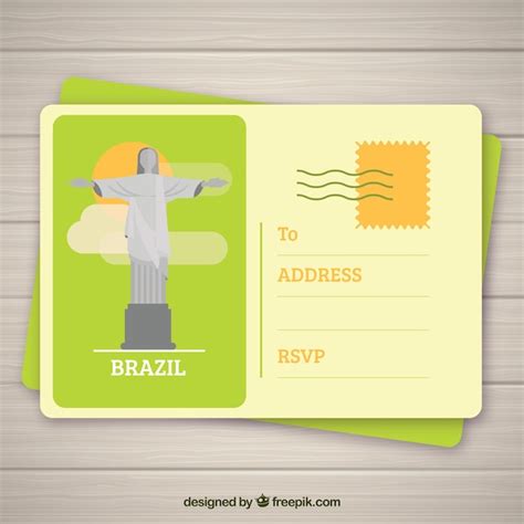 Free Vector | Travel postcard template in flat style