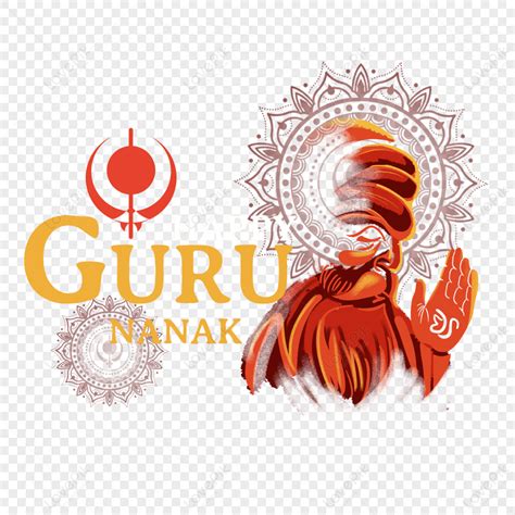 Guru Nanak Gurpurab Red Creative Elements,guru Nanak Jayanti Parv ...