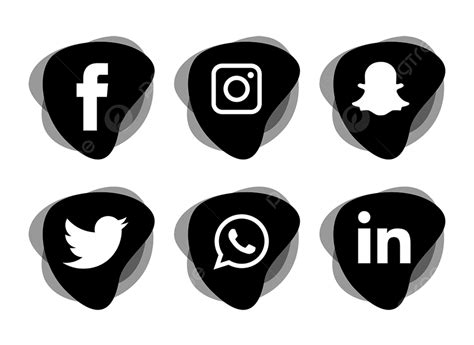 Social Media Silhouette PNG Images, Social Media Icons Set Free Logo ...