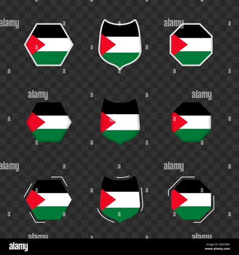 National symbols of Palestine on a dark transparent background, vector ...